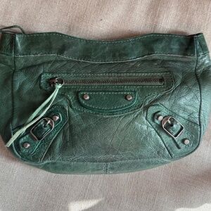 BALENCIAGA Makeup Accessory Pouch Moto Bag, S/S 2004 Mystery Green,